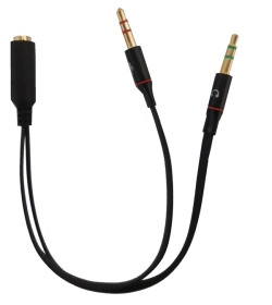 Link SDOPPIATORE AUDIO PER CUFFIE E MICROFONO SU SMARTPHONE - 1F 3,5MM - 2M 3,5MM