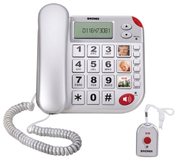 Brondi TELEFONO FISSO SUPER BRAVO PLUS CON TELECOMANDO PER CHIAMATE DI SOCCORSO