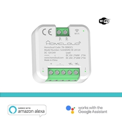 HomCloud MODULO PULSANTE RELE' WI-FI 12/24V - 2 CANALI DA INCASSO (TN-SBM2CL)