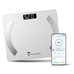 Techmade BILANCIA PESAPERSONE SMART DIGITALE ELETTRONICA - BIANCA (TM-SCALE-WH)