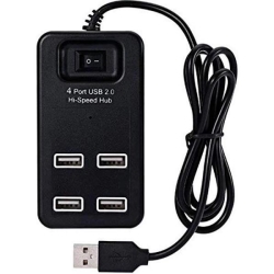 Leovin HUB 4 PORTE USB 2.0 (LE-857) CON INTERRUTTORE SWITCH - NERO