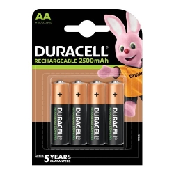 Duracell BATTERIE RICARICABILI STILO AA 2500MAH CONF. 4PZ