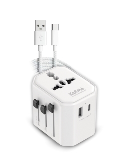Karma ADATTATORE DA VIAGGIO MULTIPRESA CON 2 PORTE USB E CAVO (CC 9600USBC)