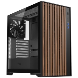 iTek CASE GAMING WOODY ITGCAWO28B - NO ALIMENTATORE - FRONTALE IN LEGNO - NERO