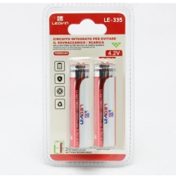 Leovin BATTERIA AL LITIO 18650 3,7V 12800MAH 2PZ CON POLI (LE-335)