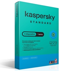 Kaspersky SOFTWARE SUPERSLIMBOX STANDARD ANTIVIRUS FIREWALL 1 ANNO 3 DISPOSITIVI (KL1041T5CFS-SSB)