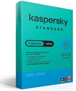 Kaspersky SOFTWARE SUPERSLIMBOX STANDARD ANTIVIRUS FIREWALL 1 ANNO 5 DISPOSITIVI (KL1041T5EFS-SSB)