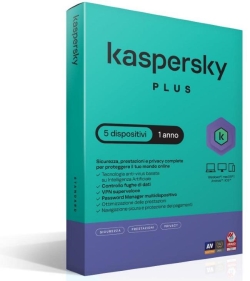 Kaspersky SOFTWARE SUPERSLIMBOX PLUS ANTIVIRUS FIREWALL FULL 1 LICENZA 1 ANNO 5 DISPOSITIVI (KL1042T5EFS-SSB)