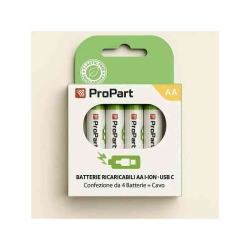ProPart BATTERIE RICARICABILI AA USB-C 1250MAH 1.5V - CONF. 4PZ - EK-RB-01 (1INR14/40)