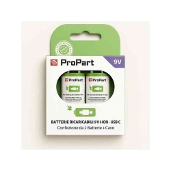 ProPart BATTERIE RICARICABILI 9V USB-C 500MAH 7.4V - CONF. 2PZ - EK-RB-08 (2INP7/23/36)