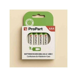 ProPart BATTERIE RICARICABILI AAA USB-C 356MAH 1.5V - CONF. 4PZ - EK-RB-06 (1INR10/28)