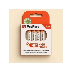 ProPart BATTERIE RICARICABILI AAA USB-C 435MAH 1.5V - CONF. 4PZ - EK-RB-07 (1INR10/28)