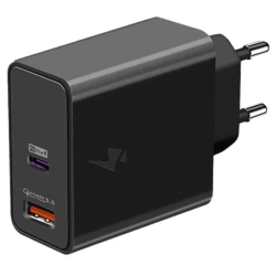 Hutrade CARICABATTERIE CARICATORE DA RETE DOPPIO TYPE-C/USB 85W (HT-AC80) NERO