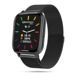 Superga SMARTWATCH SWT-STC013 INK CINTURINO ACCIAIO MESH NERO / CASSA ALLUMINIO NERO
