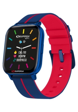 Superga SMARTWATCH SWT-STC016 INK CINTURINO SILICONE BLU-ROSSO / CASSA ALLUMINIO