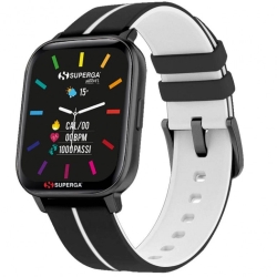 Superga SMARTWATCH SWT-STC017 INK CINTURINO SILICONE NERO-BIANCO / CASSA ALLUMINIO NERO