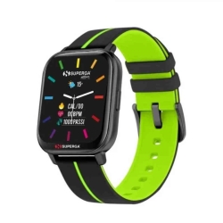 Superga SMARTWATCH SWT-STC019 INK CINTURINO SILICONE NERO-VERDE / CASSA ALLUMINIO