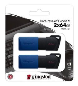 Kingston PEN DRIVE 64 GB DATATRAVELER EXODIA M USB 3.2 GEN1 (DTXM/64GB-2P) CONF. 2PZ