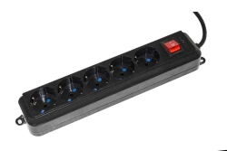 Link MULTIPRESA 5 POSTI SPINA ITA/SCHUKO 10/16A + INTERRUTTORE (LKMP05N) NERO