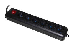 Link MULTIPRESA 6 POSTI SPINA ITA/SCHUKO 10/16A + INTERRUTTORE (LKMP06N) NERO
