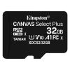 Kingston TRANS FLASH 32 GB CANVAS SELECT PLUS (SDCS2/32GBSP) CLASS 10 (SENZA ADATTATORE)