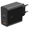 Hutrade CARICABATTERIE CARICATORE DA RETE DOPPIO TYPE-C/USB 85W (HT-AC80) NERO