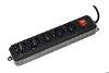 Link MULTIPRESA 5 POSTI SPINA ITA/SCHUKO 10/16A + INTERRUTTORE (LKMP05N) NERO