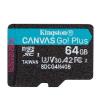 Kingston TRANS FLASH 64 GB CANVAS GO PLUS (SDCG4/64GBSP) CLASS 10